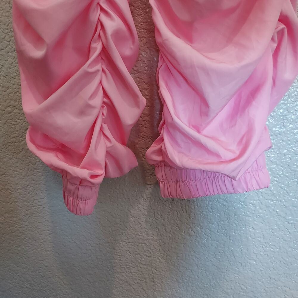 NEW Hot & Delicious Bubble Gum Pink Nylon Pull-On Jogger Pants Size M - Picture 6 of 13